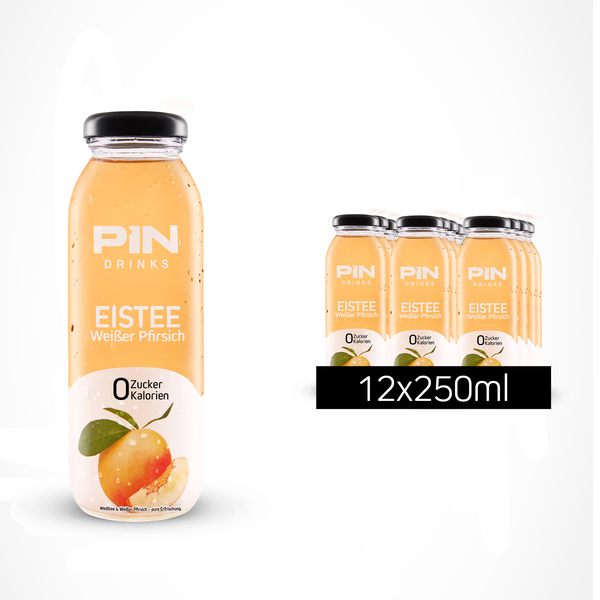 12 x WEISSER PFIRSICH TEE 250ml Glass