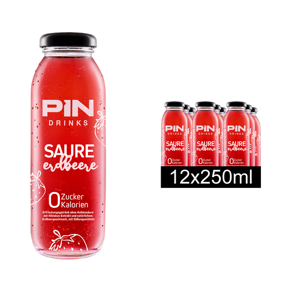 12 x SAURE ERDBEERE 250 ml Glass