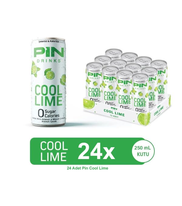 PIN Cool Lime - Şekersiz & Kalorisiz 250 ml X 24 adet