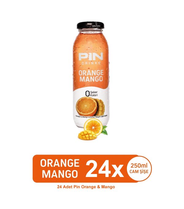 PIN Orange Mango Tropikal Beyaz Çay - Şekersiz & Kalorisiz 250 ml X 24 adet